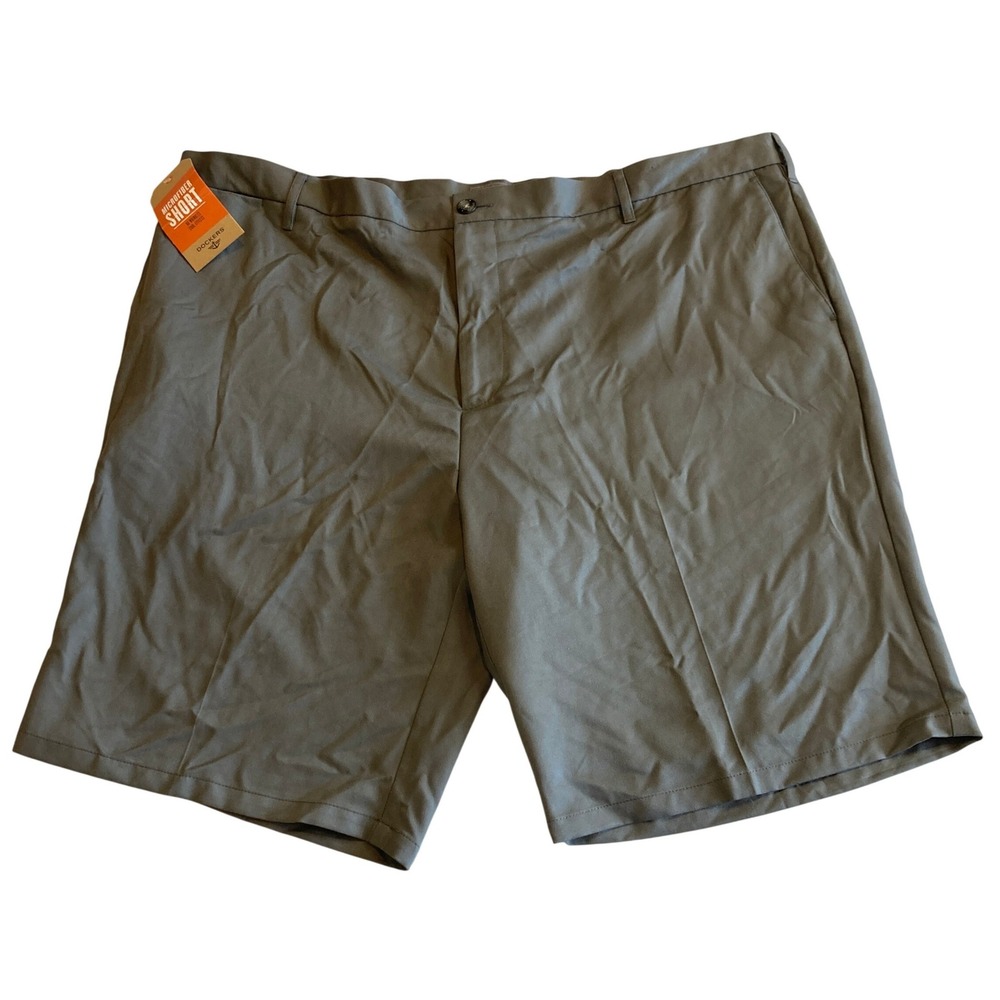 Dockers Mens 44 Microfiber Shorts Gray 10" Inseam‎ Cool Effects Performance Golf